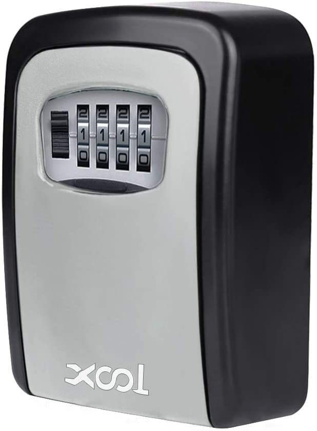 Key Lock Box, House Key Storage Lock Box with 4 Digits Combination Outdoor