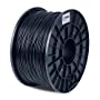BuMat ABS 1.75mm, 1kg, 2.2lb Black Filament Printing Material Supply Spool for 3D Printer ABSBK